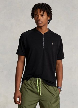 Camisetas Ralph Lauren negras de alto rendimiento y corte entallado para hombre Camisetas Ralph Lauren negras de alto rendimiento y corte entallado para hombre