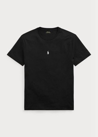Camisetas Ralph Lauren negras de cuello redondo y corte entallado para hombre Camisetas Ralph Lauren negras de cuello redondo y corte entallado para hombre