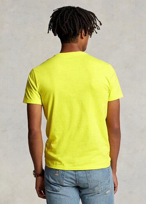 Camisetas Ralph Lauren personalizadas de cuello redondo y corte entallado para hombre, color amarillo Camisetas Ralph Lauren personalizadas de cuello redondo y corte entallado para hombre, color amarillo