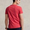 Camisetas Ralph Lauren rojas de cuello redondo y corte entallado para hombre