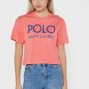 Camisetas rojas con logotipo gráfico de Ralph Lauren para mujer Camisetas rojas con logotipo gráfico de Ralph Lauren para mujer