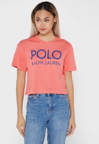 Camisetas rojas con logotipo gráfico de Ralph Lauren para mujer Camisetas rojas con logotipo gráfico de Ralph Lauren para mujer