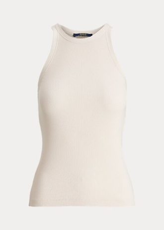 Camisetas sin mangas de algodón acanalado Ralph Lauren para mujer en color rosa