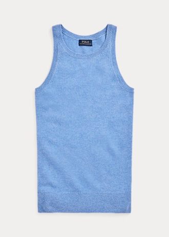 Camisetas sin mangas de cachemira Ralph Lauren azules para mujer Camisetas sin mangas de cachemira Ralph Lauren azules para mujer