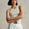 Camisetas sin mangas de cachemira Ralph Lauren para mujer en color crema