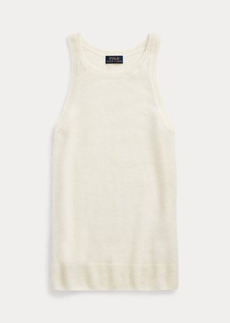 Camisetas sin mangas de cachemira Ralph Lauren para mujer en color crema Camisetas sin mangas de cachemira Ralph Lauren para mujer en color crema