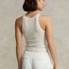 Camisetas sin mangas de cachemira Ralph Lauren para mujer en color crema