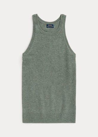 Camisetas sin mangas de cachemira Ralph Lauren verdes para mujer Camisetas sin mangas de cachemira Ralph Lauren verdes para mujer