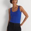 Camisetas sin mangas de mezcla de algodón Ralph Lauren azules para mujer Camisetas sin mangas de mezcla de algodón Ralph Lauren azules para mujer