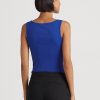 Camisetas sin mangas de mezcla de algodón Ralph Lauren azules para mujer Camisetas sin mangas de mezcla de algodón Ralph Lauren azules para mujer