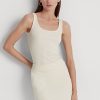 Camisetas sin mangas de mezcla de algodón Ralph Lauren para mujer en color crema