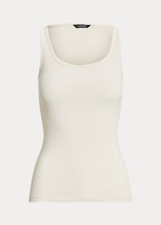 Camisetas sin mangas de mezcla de algodón Ralph Lauren para mujer en color crema Camisetas sin mangas de mezcla de algodón Ralph Lauren para mujer en color crema