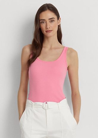 Camisetas sin mangas de mezcla de algodón Ralph Lauren para mujer en color rosa Camisetas sin mangas de mezcla de algodón Ralph Lauren para mujer en color rosa