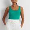 Camisetas sin mangas de mezcla de algodón Ralph Lauren para mujer en color verde Camisetas sin mangas de mezcla de algodón Ralph Lauren para mujer en color verde