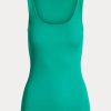 Camisetas sin mangas de mezcla de algodón Ralph Lauren para mujer en color verde Camisetas sin mangas de mezcla de algodón Ralph Lauren para mujer en color verde