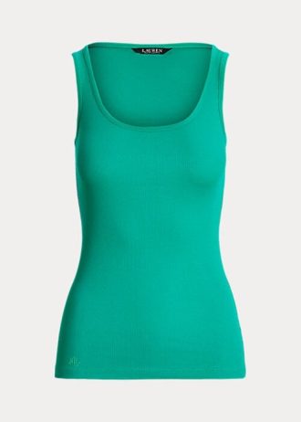 Camisetas sin mangas de mezcla de algodón Ralph Lauren para mujer en color verde Camisetas sin mangas de mezcla de algodón Ralph Lauren para mujer en color verde