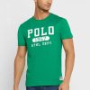 Camisetas verdes de cuello redondo con el logotipo de Ralph Lauren para hombre