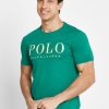 Camisetas verdes de cuello redondo con el logotipo de Ralph Lauren para hombre Camisetas verdes de cuello redondo con el logotipo de Ralph Lauren para hombre