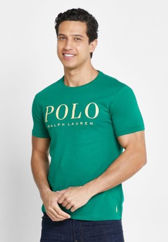 Camisetas verdes de cuello redondo con el logotipo de Ralph Lauren para hombre Camisetas verdes de cuello redondo con el logotipo de Ralph Lauren para hombre