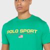 Camisetas verdes de cuello redondo con el logotipo de Ralph Lauren para hombre