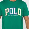 Camisetas verdes de cuello redondo con el logotipo de Ralph Lauren para hombre Camisetas verdes de cuello redondo con el logotipo de Ralph Lauren para hombre