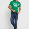 Camisetas verdes de cuello redondo con el logotipo de Ralph Lauren para hombre