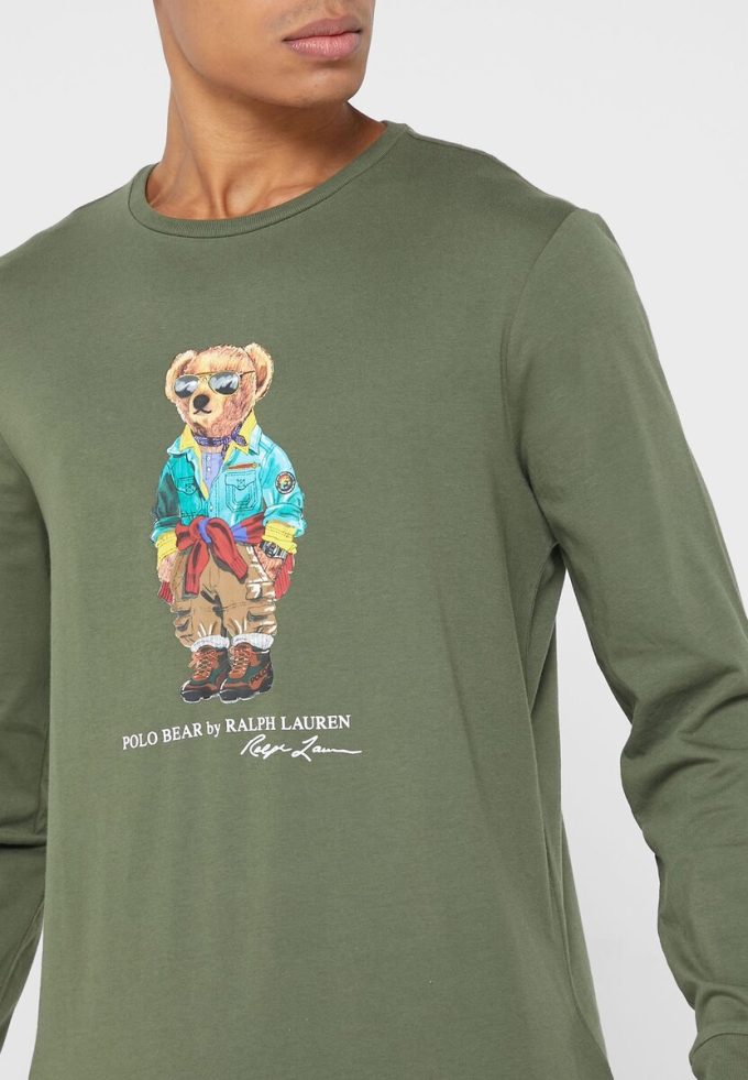 Camisetas verdes de cuello redondo con gráficos de Ralph Lauren para hombre Camisetas verdes de cuello redondo con gráficos de Ralph Lauren para hombre
