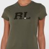 Camisetas verdes de cuello redondo con gráficos de Ralph Lauren para mujer Camisetas verdes de cuello redondo con gráficos de Ralph Lauren para mujer