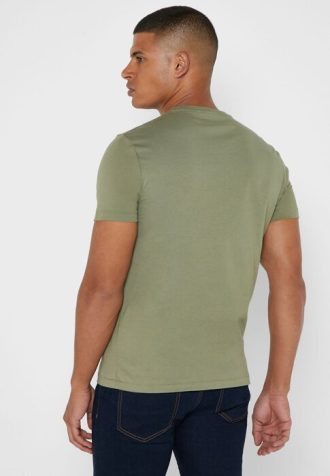 Camisetas verdes de cuello redondo con logo en el pecho de Ralph Lauren para hombre Camisetas verdes de cuello redondo con logo en el pecho de Ralph Lauren para hombre
