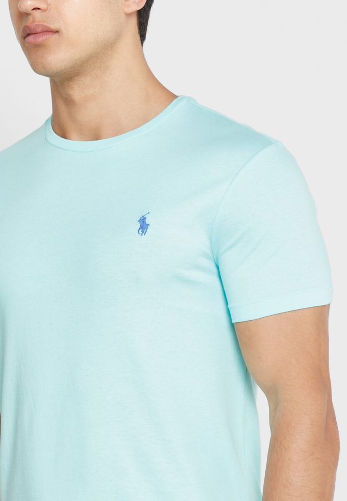Camisetas verdes de cuello redondo Ralph Lauren Essential para hombre