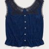 Camisola con ribete de crochet en azul índigo de Ralph Lauren para mujer Camisola con ribete de crochet en azul índigo de Ralph Lauren para mujer
