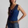 Camisola con ribete de crochet en azul índigo de Ralph Lauren para mujer Camisola con ribete de crochet en azul índigo de Ralph Lauren para mujer