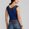 Camisola con ribete de crochet en azul índigo de Ralph Lauren para mujer Camisola con ribete de crochet en azul índigo de Ralph Lauren para mujer