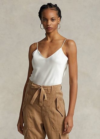 Camisola de seda Ralph Lauren color crema para mujer