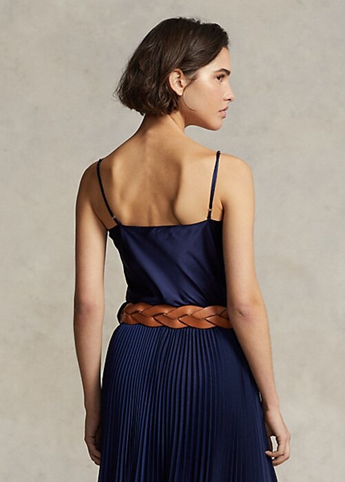 Camisola de seda Ralph Lauren para mujer en color azul marino Camisola de seda Ralph Lauren para mujer en color azul marino