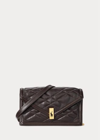 Carteras con cadena acolchada Ralph Lauren Polo ID para mujer en color tabaco