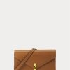 Carteras de cuero con cadena Ralph Lauren Polo ID para mujer en color tostado Carteras de cuero con cadena Ralph Lauren Polo ID para mujer en color tostado