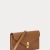 Carteras de cuero con cadena Ralph Lauren Polo ID para mujer en color tostado Carteras de cuero con cadena Ralph Lauren Polo ID para mujer en color tostado