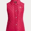 Chaleco acolchado con rombos de Ralph Lauren para mujer en color rosa Chaleco acolchado con rombos de Ralph Lauren para mujer en color rosa