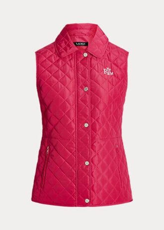 Chaleco acolchado con rombos de Ralph Lauren para mujer en color rosa Chaleco acolchado con rombos de Ralph Lauren para mujer en color rosa