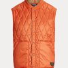 Chaleco acolchado impermeable Ralph Lauren naranja para hombre