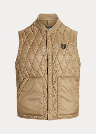Chaleco acolchado impermeable Ralph Lauren para hombre en color caqui