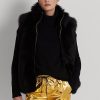 Chaleco de piel de oveja Ralph Lauren negro para mujer Chaleco de piel de oveja Ralph Lauren negro para mujer