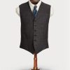 Chaleco de seda y lino a cuadros Ralph Lauren para hombre en gris Chaleco de seda y lino a cuadros Ralph Lauren para hombre en gris