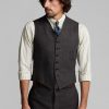 Chaleco de seda y lino a cuadros Ralph Lauren para hombre en gris Chaleco de seda y lino a cuadros Ralph Lauren para hombre en gris