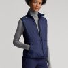 Chaleco híbrido con cremallera completa y parte delantera acolchada Ralph Lauren para mujer, color azul marino