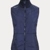 Chaleco híbrido con cremallera completa y parte delantera acolchada Ralph Lauren para mujer, color azul marino