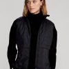 Chaleco híbrido Ralph Lauren de cuello alto y cremallera para mujer, color negro Chaleco híbrido Ralph Lauren de cuello alto y cremallera para mujer, color negro