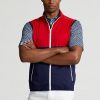 Chaleco plegable impermeable Ralph Lauren para hombre, color rojo/azul marino Chaleco plegable impermeable Ralph Lauren para hombre, color rojo/azul marino