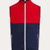 Chaleco plegable impermeable Ralph Lauren para hombre, color rojo/azul marino Chaleco plegable impermeable Ralph Lauren para hombre, color rojo/azul marino